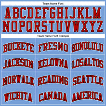 Load image into Gallery viewer, Custom Light Blue Red Pinstripe Red-Black Authentic Basketball Jersey