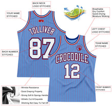 Load image into Gallery viewer, Custom Light Blue Red Pinstripe White-Royal Authentic Basketball Jersey