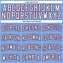 Load image into Gallery viewer, Custom Light Blue Red Pinstripe White-Royal Authentic Basketball Jersey