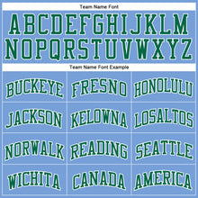 Load image into Gallery viewer, Custom Light Blue White Pinstripe Kelly Green Authentic Basketball Jersey