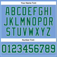 Load image into Gallery viewer, Custom Light Blue White Pinstripe Kelly Green Authentic Basketball Jersey