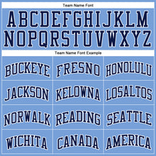 Load image into Gallery viewer, Custom Light Blue White Pinstripe Navy Authentic Basketball Jersey