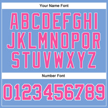 Load image into Gallery viewer, Custom Light Blue White Pinstripe Pink Authentic Basketball Jersey
