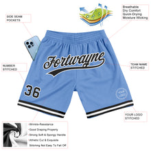 Load image into Gallery viewer, Custom Light Blue Black-White Authentic Throwback Basketball Shorts