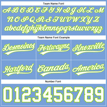 Load image into Gallery viewer, Custom Light Blue White-Neon Green Authentic Throwback Basketball Shorts