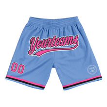Load image into Gallery viewer, Custom Light Blue Pink-Black Authentic Throwback Basketball Shorts