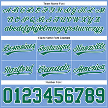 Load image into Gallery viewer, Custom Light Blue Kelly Green-White Authentic Throwback Basketball Shorts