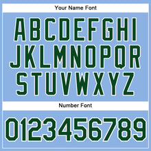 Load image into Gallery viewer, Custom Light Blue White Pinstripe Green Authentic Baseball Jersey