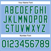 Load image into Gallery viewer, Custom Light Blue White Pinstripe Kelly Green Authentic Baseball Jersey