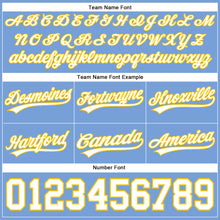 Load image into Gallery viewer, Custom Light Blue White-Yellow Authentic Basketball Shorts