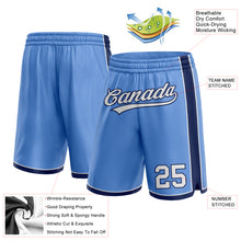 Load image into Gallery viewer, Custom Light Blue White-Navy Authentic Basketball Shorts