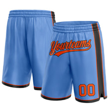 Load image into Gallery viewer, Custom Light Blue Orange-Black Authentic Basketball Shorts