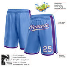 Load image into Gallery viewer, Custom Light Blue White-Purple Authentic Basketball Shorts