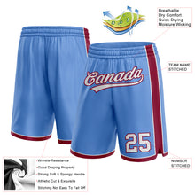 Load image into Gallery viewer, Custom Light Blue White-Maroon Authentic Basketball Shorts