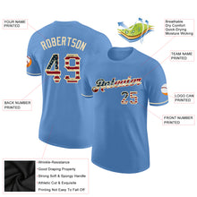 Load image into Gallery viewer, Custom Light Blue Vintage USA Flag-City Cream Performance T-Shirt