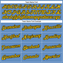 Load image into Gallery viewer, Custom Light Blue Yellow-Black Performance T-Shirt