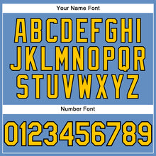 Load image into Gallery viewer, Custom Light Blue Yellow-Black Performance T-Shirt