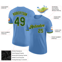 Load image into Gallery viewer, Custom Light Blue Green-Yellow Performance T-Shirt