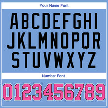 Load image into Gallery viewer, Custom Light Blue Pink-Black Authentic Throwback Basketball Jersey