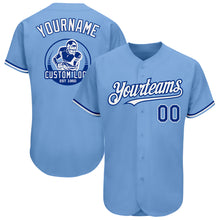 Load image into Gallery viewer, Custom Light Blue Royal-White Authentic Baseball Jersey