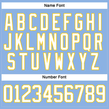 Load image into Gallery viewer, Custom Light Blue White-Yellow Hockey Lace Neck Jersey
