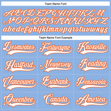 Load image into Gallery viewer, Custom Light Blue White-Orange Hockey Lace Neck Jersey