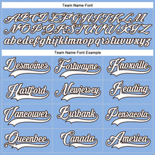 Load image into Gallery viewer, Custom Light Blue White-Brown Hockey Lace Neck Jersey