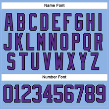 Load image into Gallery viewer, Custom Light Blue Purple-Black Hockey Lace Neck Jersey