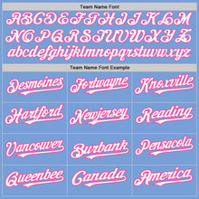 Load image into Gallery viewer, Custom Light Blue White-Pink Authentic Baseball Jersey