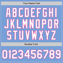 Load image into Gallery viewer, Custom Light Blue White-Pink Authentic Baseball Jersey