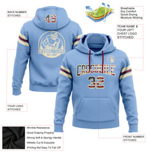 Load image into Gallery viewer, Custom Stitched Light Blue Vintage USA Flag Cream-Crimson Football Pullover Sweatshirt Hoodie