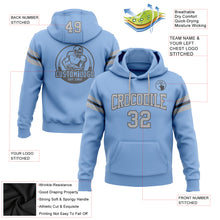 Load image into Gallery viewer, Custom Stitched Light Blue Gray-Steel Gray Football Pullover Sweatshirt Hoodie
