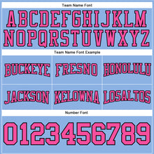 Load image into Gallery viewer, Custom Stitched Light Blue Pink-Black Football Pullover Sweatshirt Hoodie