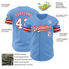 Load image into Gallery viewer, Custom Light Blue White-Red Authentic Baseball Jersey
