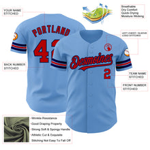 Load image into Gallery viewer, Custom Light Blue Red-Navy Authentic Baseball Jersey
