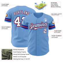 Load image into Gallery viewer, Custom Light Blue White Royal-Red Authentic Baseball Jersey