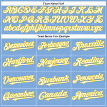 Load image into Gallery viewer, Custom Light Blue White-Yellow Authentic Baseball Jersey