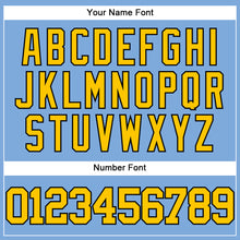 Load image into Gallery viewer, Custom Light Blue Yellow-Black Authentic Baseball Jersey