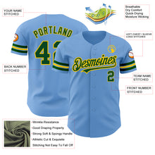 Load image into Gallery viewer, Custom Light Blue Green-Yellow Authentic Baseball Jersey