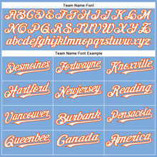 Load image into Gallery viewer, Custom Light Blue White-Orange Authentic Baseball Jersey