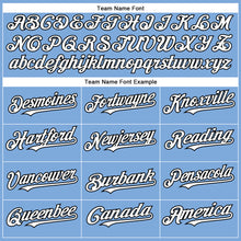 Load image into Gallery viewer, Custom Light Blue White-Black Authentic Baseball Jersey
