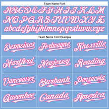 Load image into Gallery viewer, Custom Light Blue White-Pink Authentic Baseball Jersey