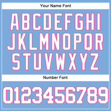 Load image into Gallery viewer, Custom Light Blue White-Pink Authentic Baseball Jersey