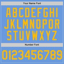 Load image into Gallery viewer, Custom Light Blue Gold-White Authentic Throwback Baseball Jersey