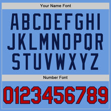 Load image into Gallery viewer, Custom Light Blue Red-Navy Authentic Throwback Baseball Jersey