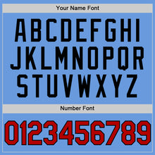 Load image into Gallery viewer, Custom Light Blue Red-Black Authentic Throwback Baseball Jersey