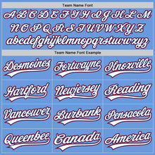 Load image into Gallery viewer, Custom Light Blue Royal-Red Authentic Throwback Baseball Jersey