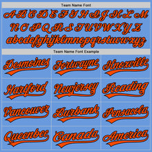 Load image into Gallery viewer, Custom Light Blue Orange-Black Authentic Throwback Baseball Jersey