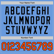 Load image into Gallery viewer, Custom Light Blue Orange-Black Authentic Throwback Baseball Jersey