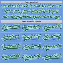 Load image into Gallery viewer, Custom Light Blue Kelly Green-White Authentic Throwback Baseball Jersey